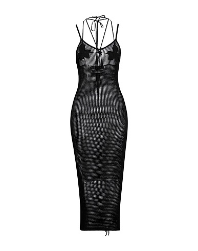 ANDREĀDAMO Midi dress Black 80% Viscose, 10% Polyester, 9% Polyamide, 1% Elastane