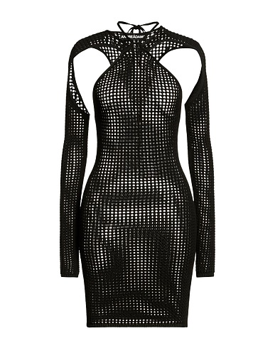 ANDREĀDAMO Short dress Black 80% Viscose, 10% Polyester, 9% Polyamide, 1% Elastane