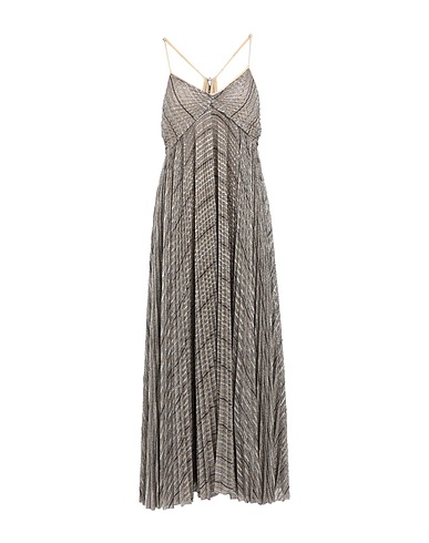 FORTE_FORTE Vestito lungo Beige 40% Poliestere, 30% Poliestere metallizzato, 30% Poliammide