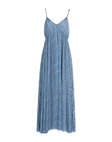 FORTE_FORTE Long dress Pastel blue 40% Polyester, 30% Metallic Polyester, 30% Polyamide