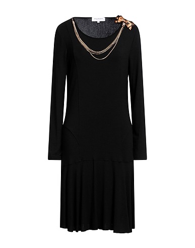 ANNA RACHELE Short dress Black 66% Viscose, 28% Wool, 6% Elastane