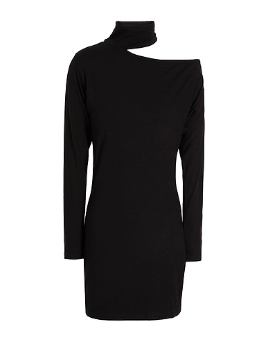 8 by YOOX Minivestido VISCOSE HIGH-NECK CUT OUT MINI DRESS
 Negro 95% Viscosa, 5% Elastán
