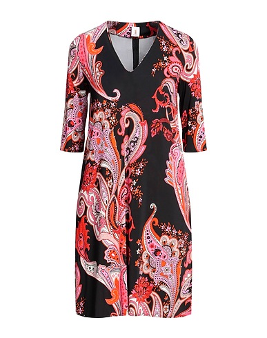 1-ONE Short dress Black 90% Viscose, 10% Elastane