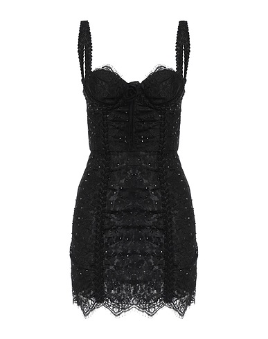 ALESSANDRA RICH Sheath dress Black 63% Viscose, 20% Polyester, 17% Polyamide