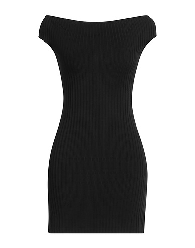 AMI ALEXANDRE MATTIUSSI Short dress Black 76% Viscose, 19% Polyamide, 5% Elastane