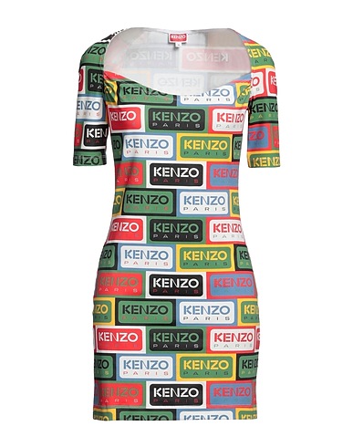 KENZO Short dress Military green 85% Polyamide, 15% Elastane