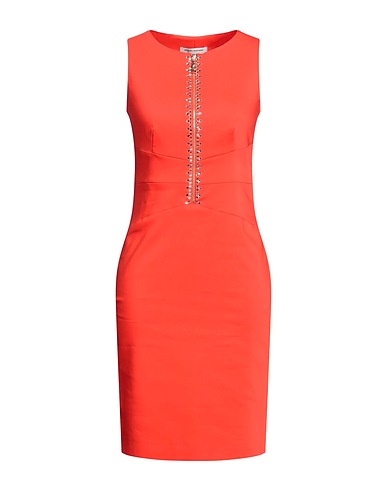 ANGELO MARANI Midi dress Coral 48% Cotton, 45% Polyamide, 7% Elastane