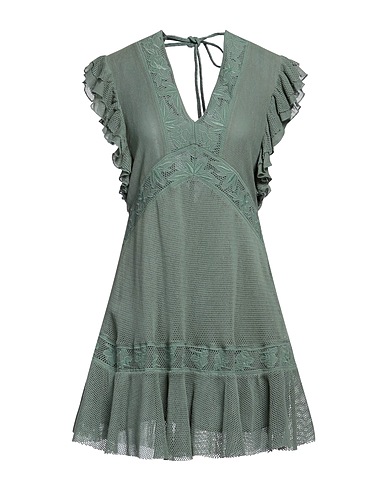 PINKO Short dress Military green 100% Cotton, Nylon