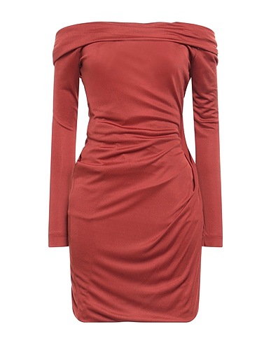 BYBLOS Short dress Rust 76% Viscose, 24% Acrylic