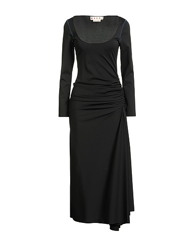 MARNI Midi dress Black 65% Viscose, 30% Polyamide, 5% Elastane