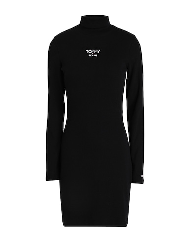 TOMMY JEANS Short dress Black 97% Cotton, 3% Elastane