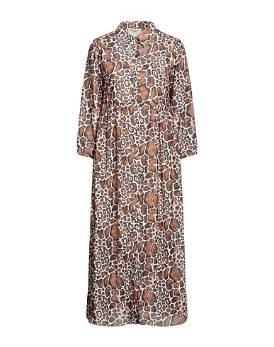 DREAM CATCHER Midi dress Brown 100% Polyester