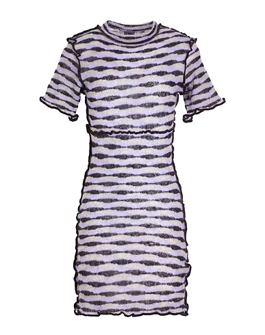 8 by YOOX Robe courte MOHAIR BLEND KNIT SHORT SLEEVE DRESS
 Violet clair 40% Polyamide recyclé, 32% Laine mohair, 28% Laine