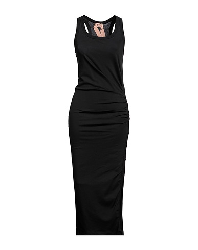 N°21 Long dress Black 100% Cotton, Elastane