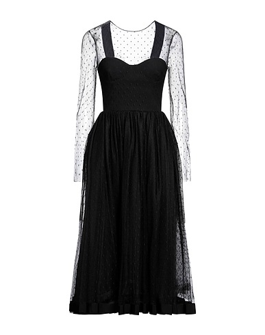 REDValentino Midi-Kleid Schwarz 100% Polyamid, Polyester, Elastan