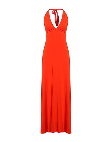 HEIDI KLEIN Long dress Orange 94% Modal, 6% Elastane