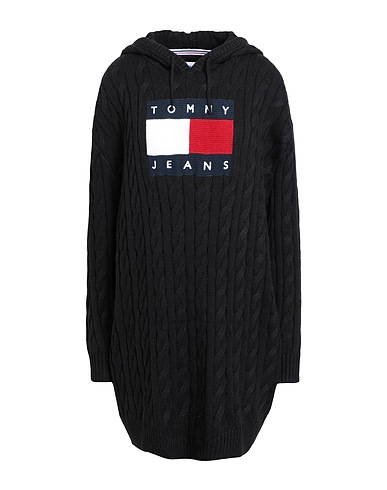TOMMY JEANS Vestito corto Nero 50% Poliestere, 50% Acrilico