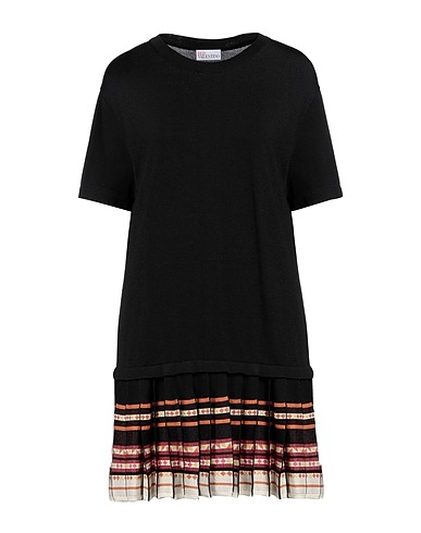 REDValentino Short dress Black 68% Viscose, 22% Polyamide, 10% Cotton