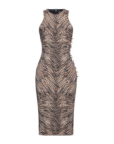 ROBERTO CAVALLI Midi dress Brown 86% Polyamide, 14% Elastane
