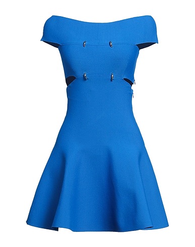 MCQUEEN Short dress Azure 79% Viscose, 15% Polyester, 5% Polyamide, 1% Elastane