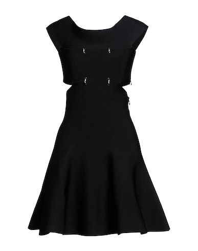 MCQUEEN Short dress Black 79% Viscose, 15% Polyester, 5% Polyamide, 1% Elastane