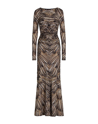 ROBERTO CAVALLI Long dress Khaki 86% Polyamide, 14% Elastane