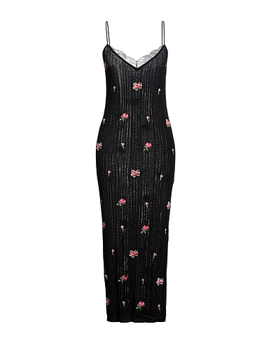 REDValentino Long dress Black 100% Cotton, Polyamide, Polyester