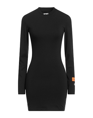 HERON PRESTON Sheath dress Black 65% Cotton, 28% Polyester, 7% Elastane