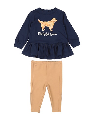 POLO RALPH LAUREN Baby co-ord  Dog Jersey Peplum Top & Legging Set
 Midnight blue 100% Cotton