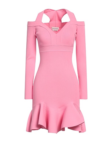 MCQUEEN Sheath dress Pink 74% Viscose, 15% Polyester, 10% Polyamide, 1% Elastane
