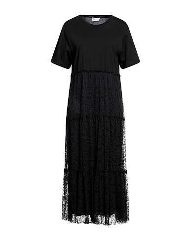 REDValentino Long dress Black 100% Cotton, Polyamide