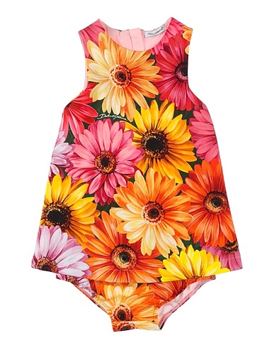 DOLCE&GABBANA Baby dress Orange 90% Cotton, 10% Elastane