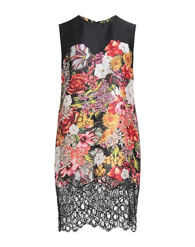 LUCILLE Short dress Black 100% Polyester, Cotton, Polyamide