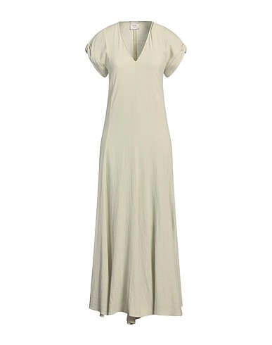 ALYSI Long dress Sage green 59% Viscose, 40% Cotton, 1% Elastane