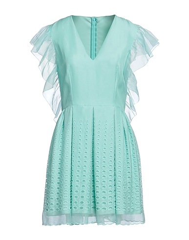 ALBERTA FERRETTI Short dress Turquoise 94% Acetate, 6% Elastane, Silk