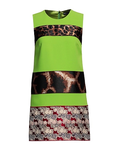 DOLCE&GABBANA Short dress Lime green 35% Viscose, 34% Acetate, 28% Synthetic fibers, 2% Silk, 1% Cotton