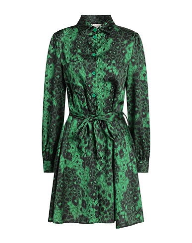 VICOLO Shirt dress Green 100% Polyester