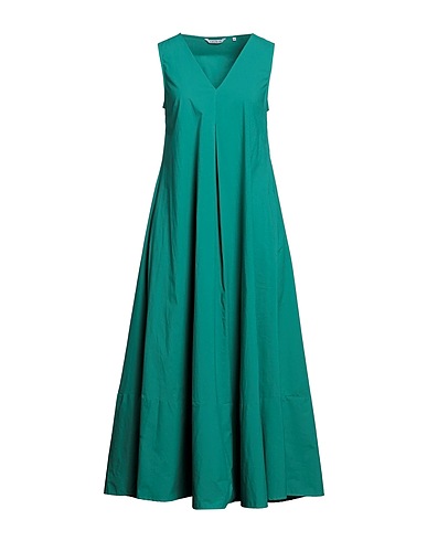 CALIBAN Vestito lungo Verde 97% Cotone, 3% Elastan