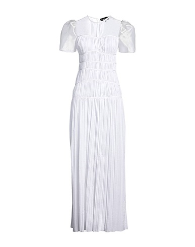 ROCHAS Long dress White 67% Polyester, 33% Cotton