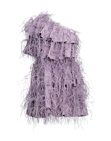 VALENTINO GARAVANI Short dress 54% Cotton, 46% Polyester, Ostrich feathers