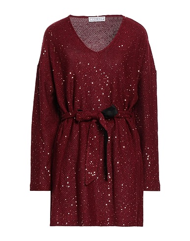 IN THE MOOD FOR LOVE Short dress Burgundy 80% Acrylic, 20% Polyester