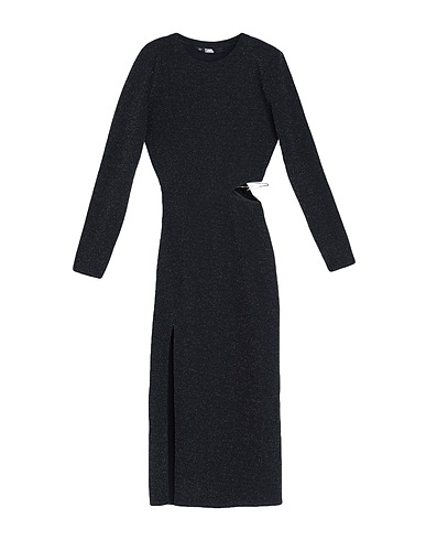 KARL LAGERFELD Midi dress LSLV LUREX JERSEY DRESS Black 85% Polyester, 10% Metallic fiber, 5% Elastane