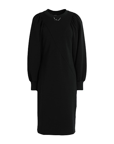 KARL LAGERFELD Vestito midi DOUBLE JERSEY DRESS Nero 75% Cotone, 18% Nylon, 7% Elastan