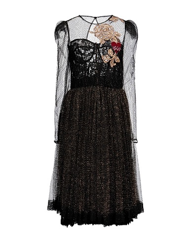 DOLCE&GABBANA Midi dress Black 90% Polyester, 8% Polyamide, 2% Rayon