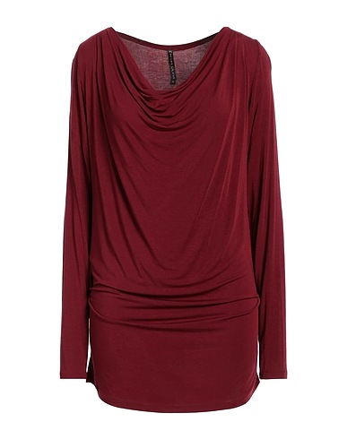 MANILA GRACE T-shirt Burgundy 93% Modal, 7% Elastane
