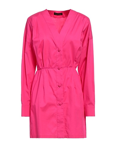 ACTUALEE Vestito chemisier Fucsia 97% Cotone, 3% Elastan