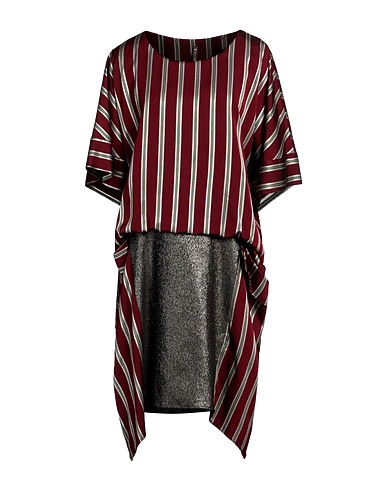 MANILA GRACE Short dress Burgundy 58% Acetate, 42% Viscose, Polyester