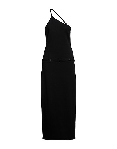 SPORTMAX Long dress Black 66% Cotton, 34% Polyamide