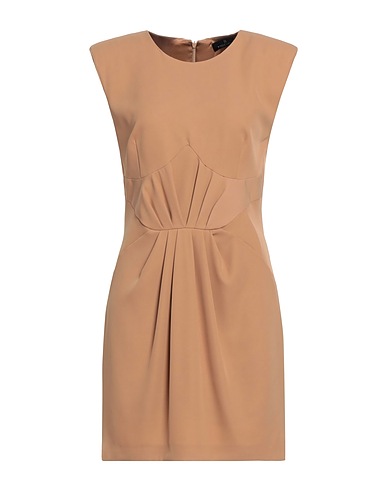 MONIQUE GARÇONNE Short dress Light brown 96% Polyester, 4% Elastane