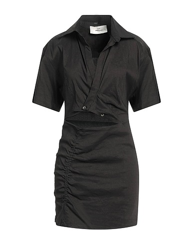 LES COYOTES DE PARIS Shirt dress Black 68% Linen, 30% Viscose, 2% Elastane